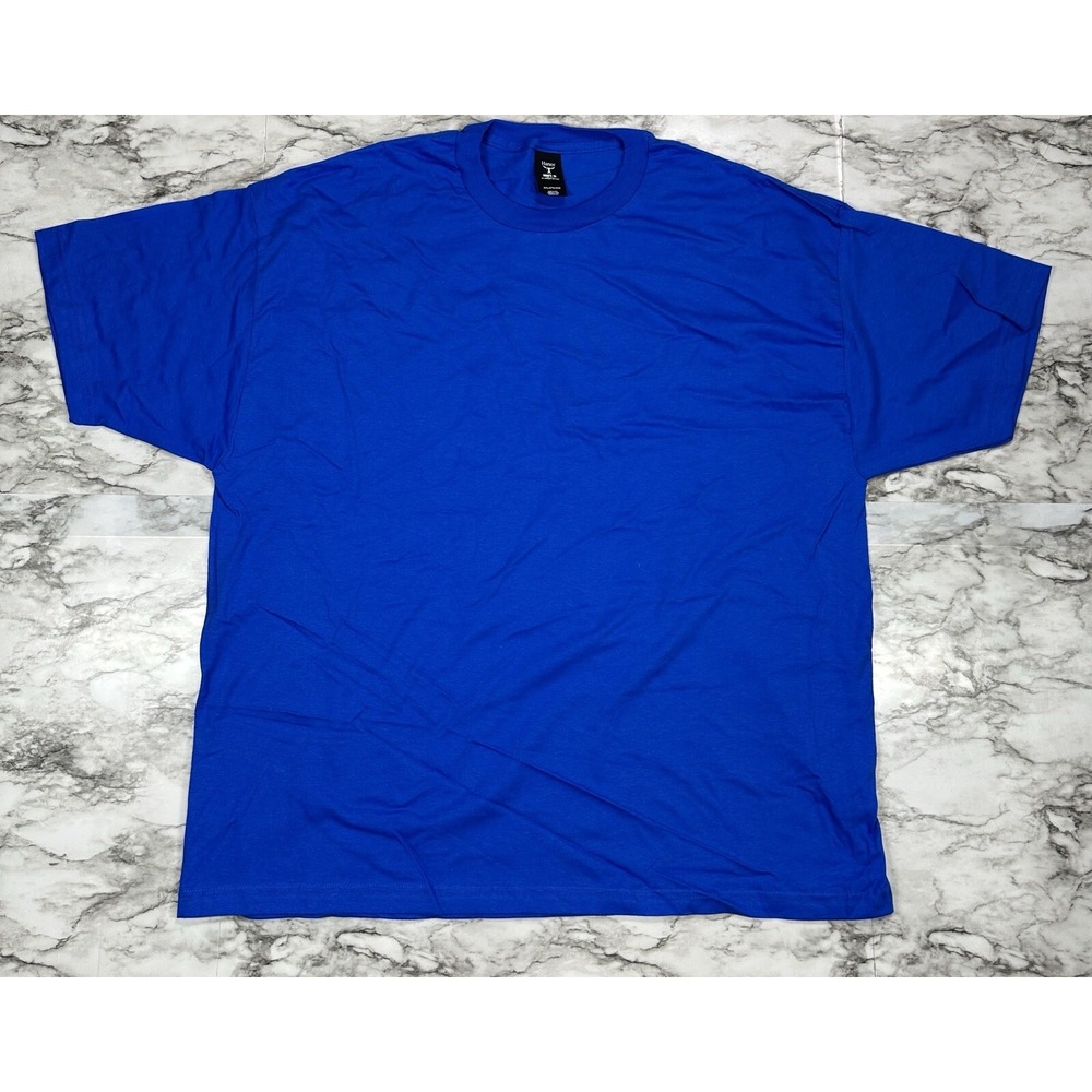 Hanes Beefy-T T Shirt Mens Size 2XL Blue‎ Short Sleeve Pullover NWOT